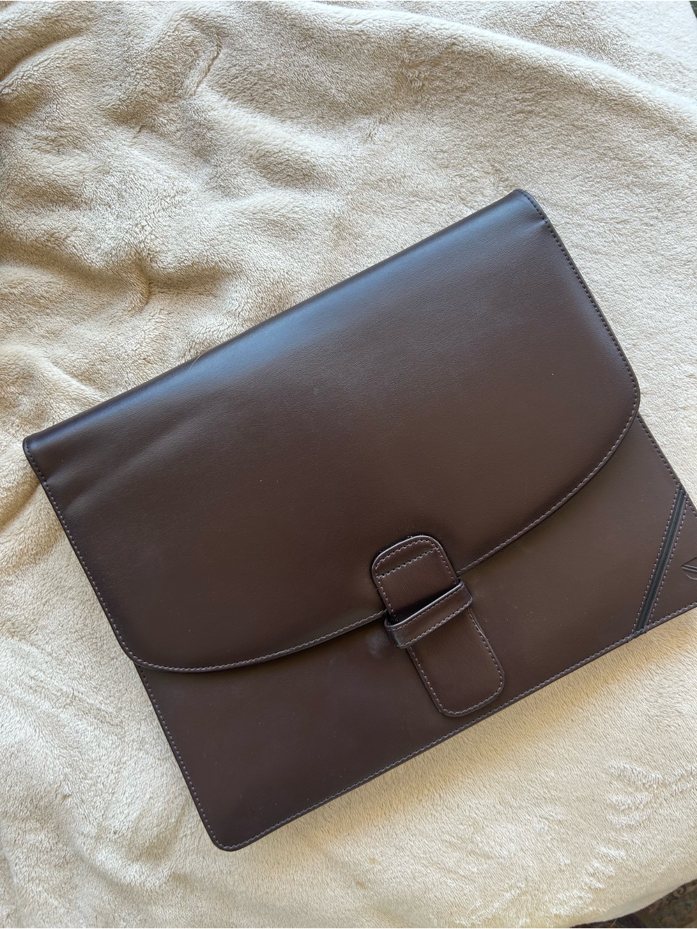 Classic Brown Leather Document Portfolio - Men's Briefcase Sleeve